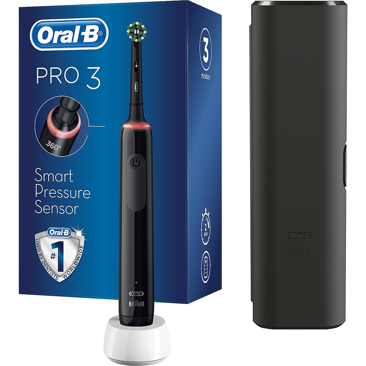 Braun D505.513.3X Oral-B PRO3 3500 Black Elektriskā Zobu Birste  (D505.513.3X)