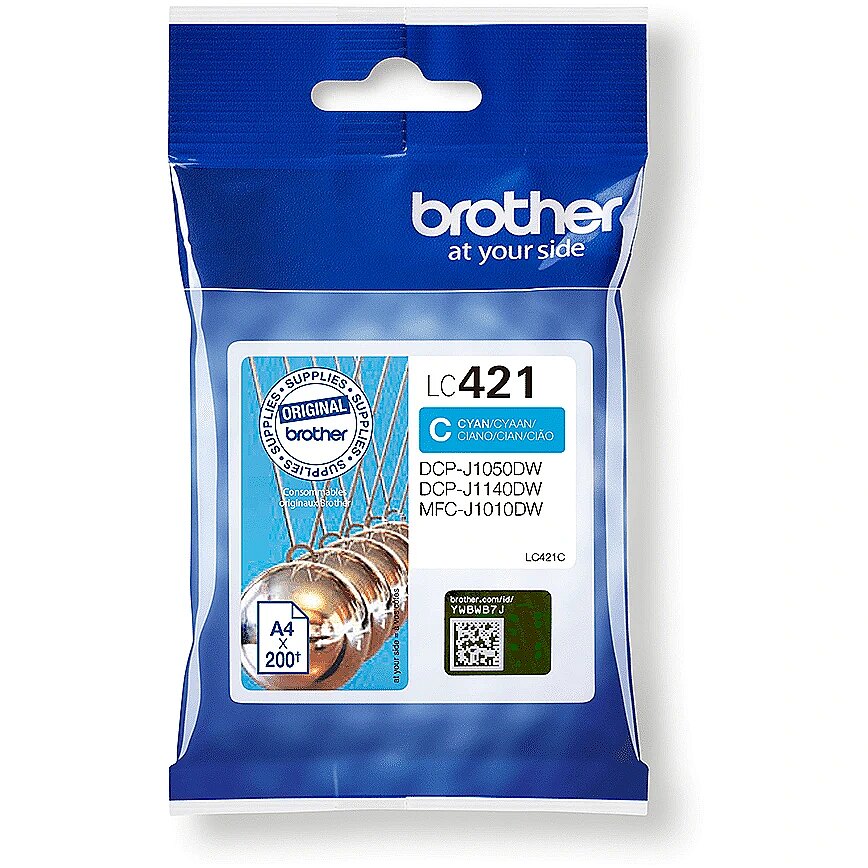 Brother LC-421C INK CYAN 200 PAGES DCP-J1050DW/J1140DW/MFC