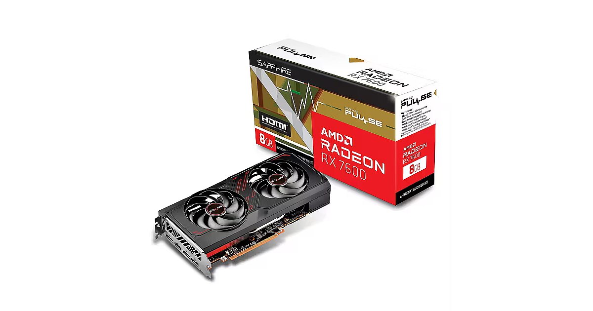 Sapphire Radeon RX 7600, 8GB GDDR6, PULSE (11324-01-20G)