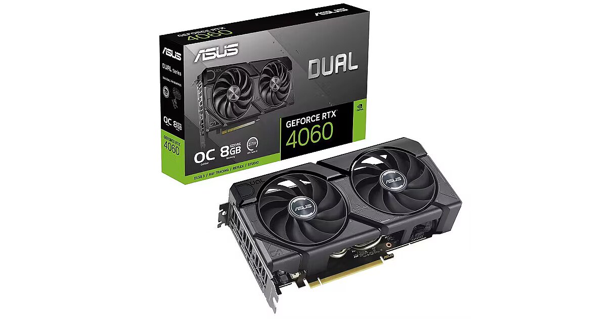 Asus GeForce RTX 4060, 8GB GDDR6, Dual EVO OC (DLSS 3) (DUAL 