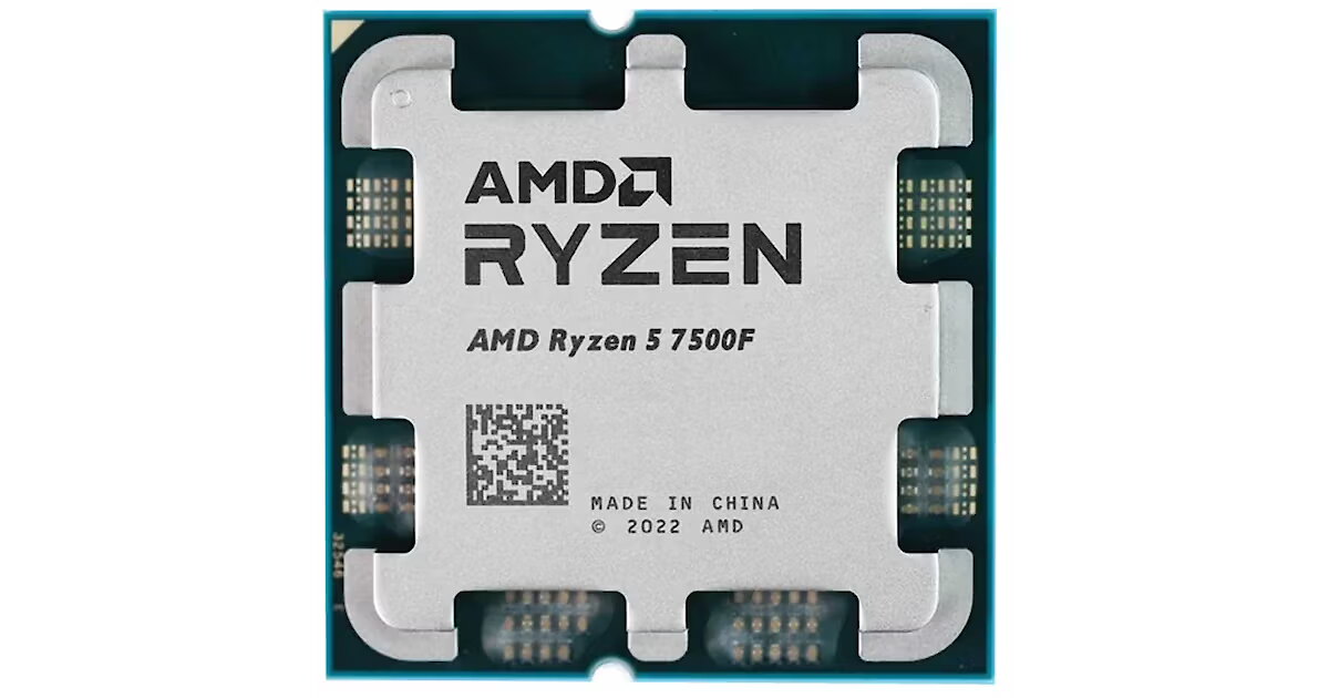 AMD Ryzen 5 7500F (6C/12T, 5.2GHz, 32MB Cache, 65W) Tray with 