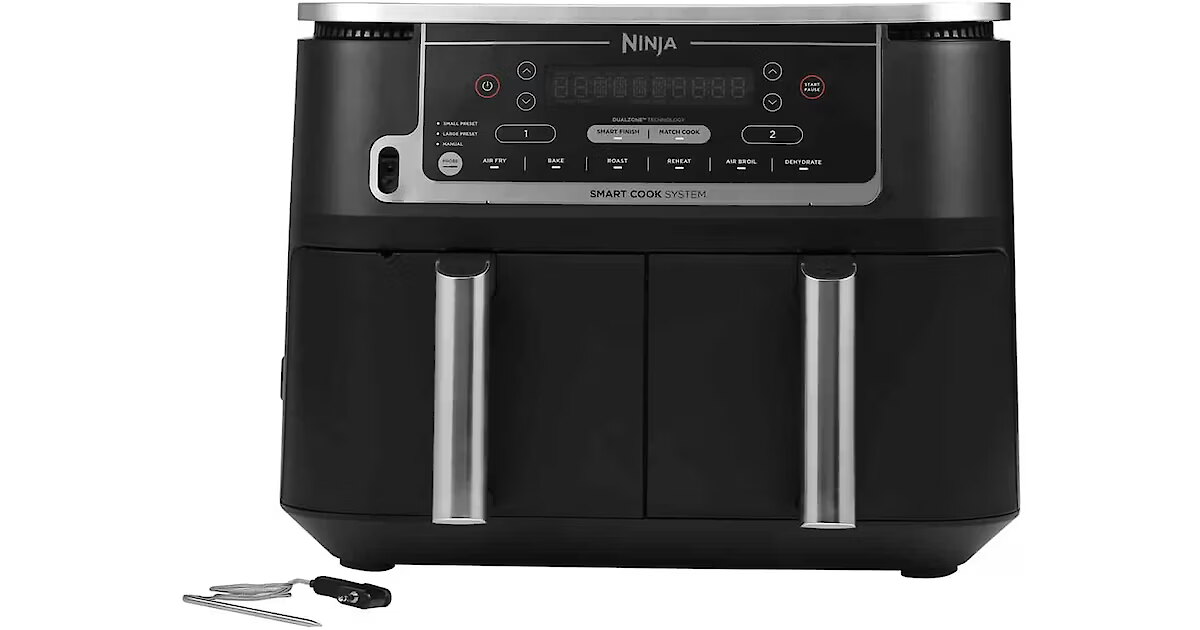 Ninja AF451 Foodi MAX Dual Zone Air Fryer, 4.75L + 4.75L, Black (AF451EU)