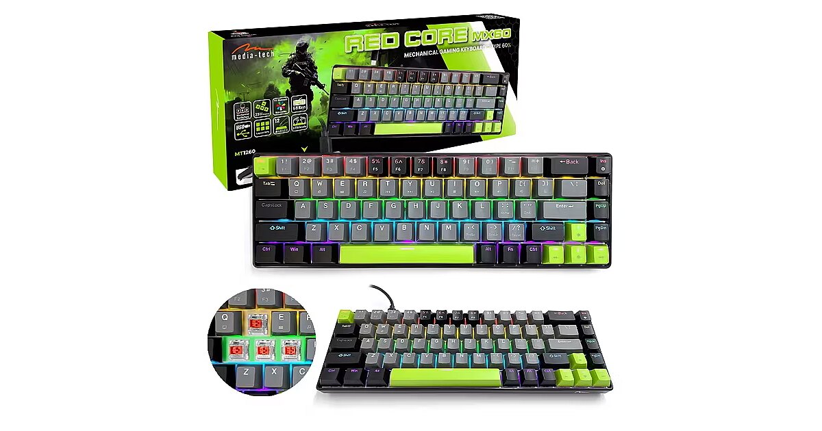 Media-Tech Mechanical keyboard Red Core MX60 MT1260 (5906453112602)