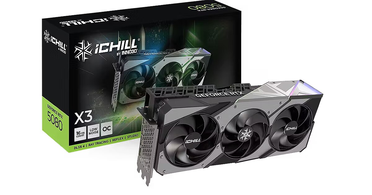 Inno3D GeForce RTX 5080, 16GB GDDR7, iCHILL X3 (DLSS 4