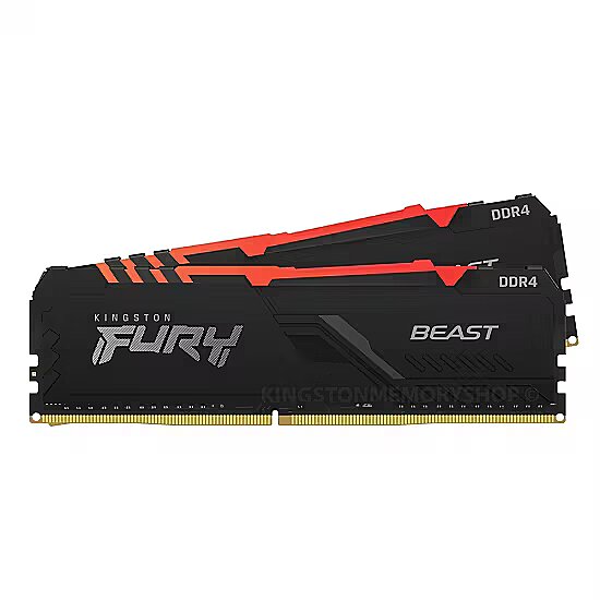 Kingston 16GB, DDR4, 3200MHz, CL16, Kit of 2, Fury Beast RGB
