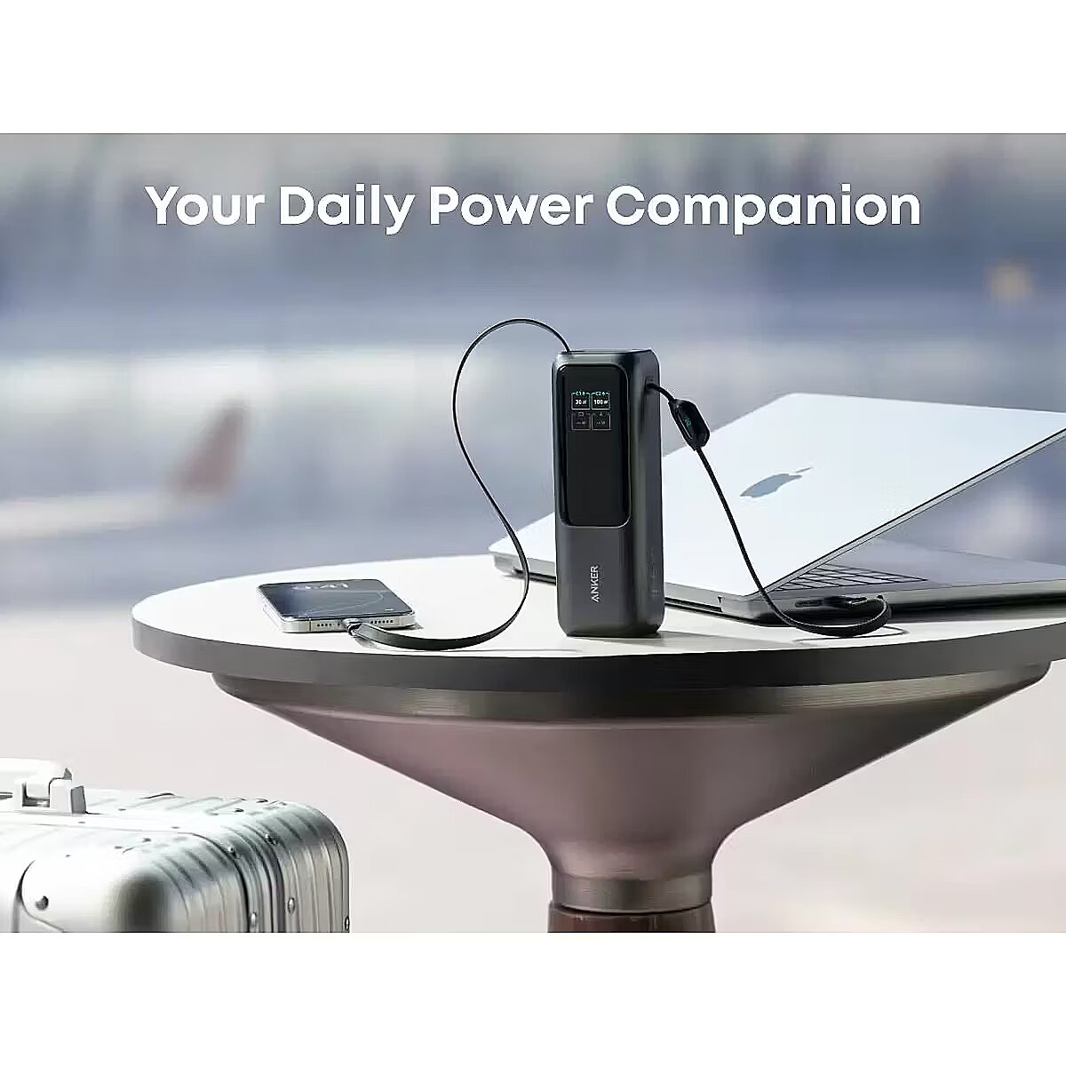 Anker Power Bank 25K 165W Built-In USB-C and Retractable Cable